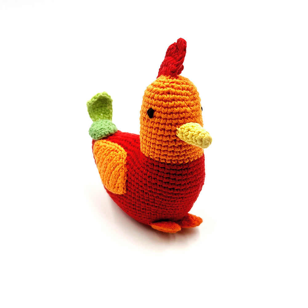 Farm Animal - Red Rooster Rattle - HoneyBug