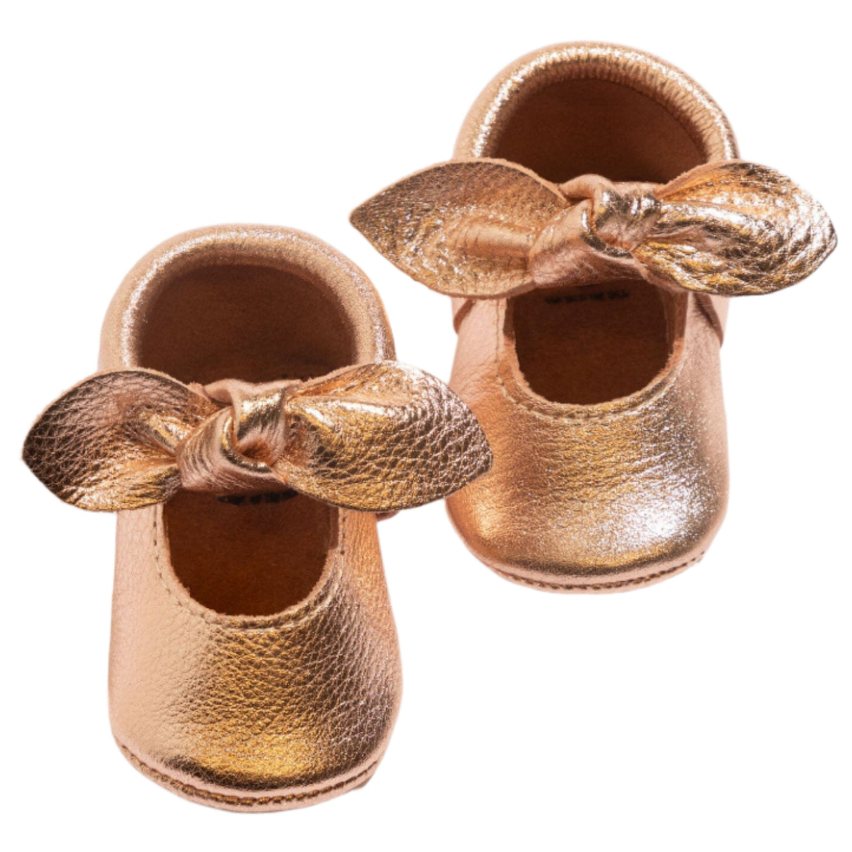 Rose Gold Knotted Bow Baby Shoe - HoneyBug