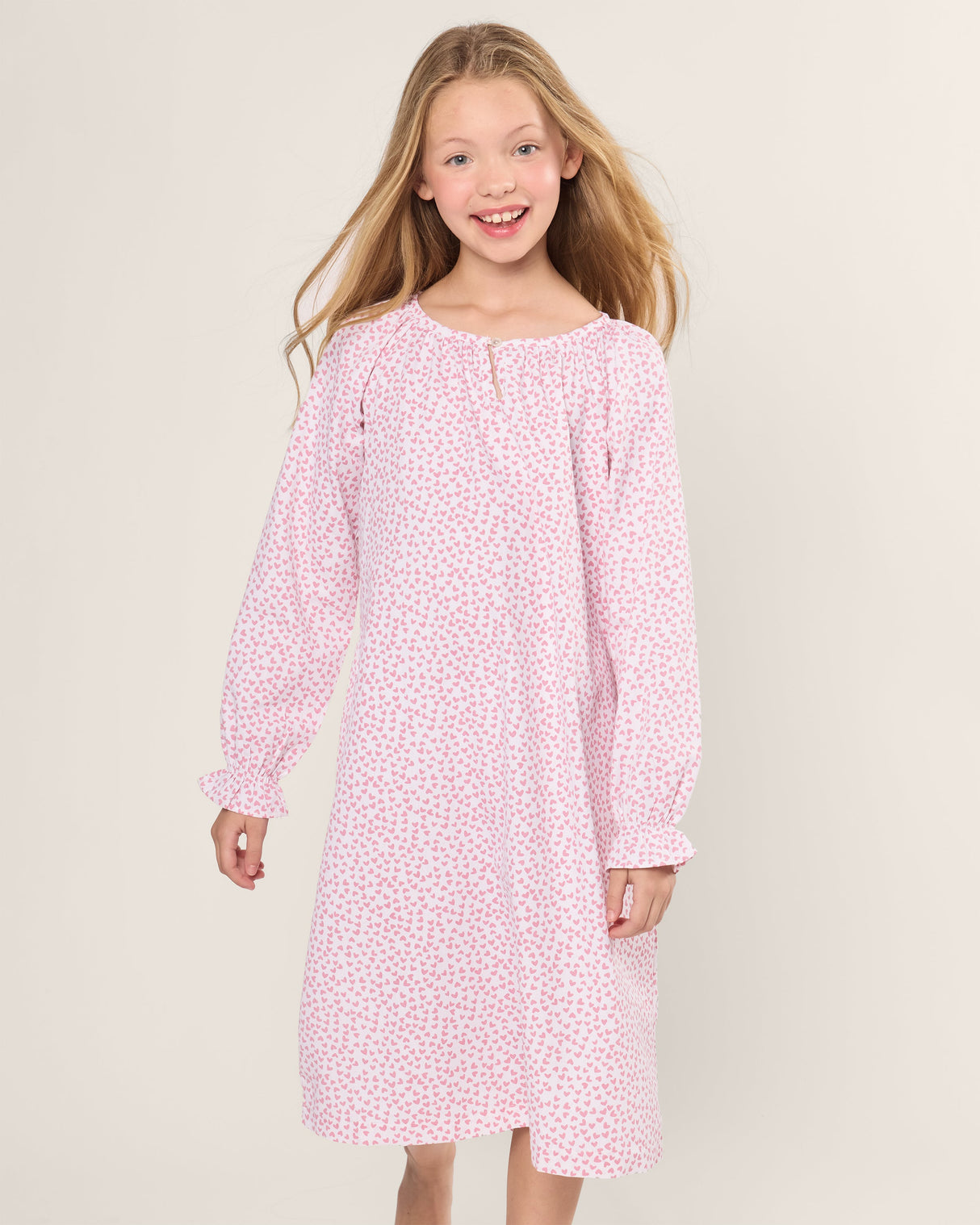 Girl's Twill Delphine Nightgown in Sweethearts