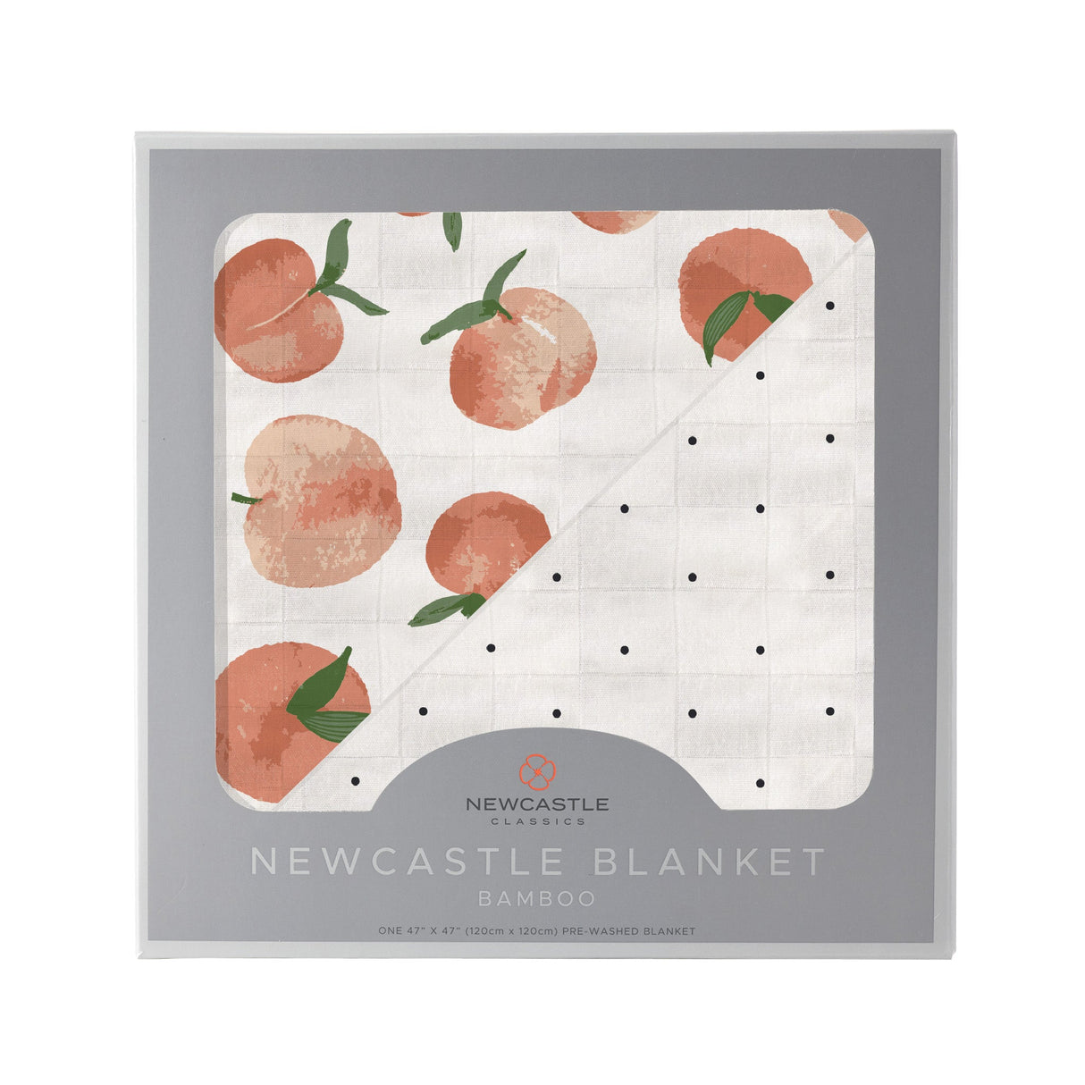 Carnelian Peaches and Black and White Polka Dot Newcastle Blanket - HoneyBug