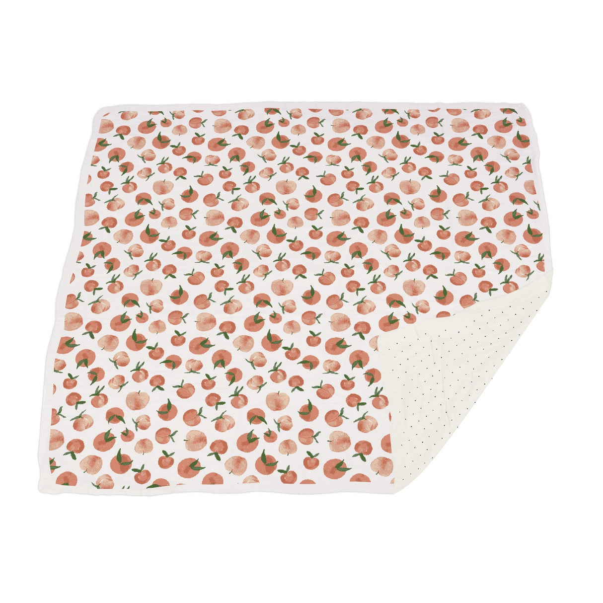 Carnelian Peaches and Black and White Polka Dot Newcastle Blanket - HoneyBug