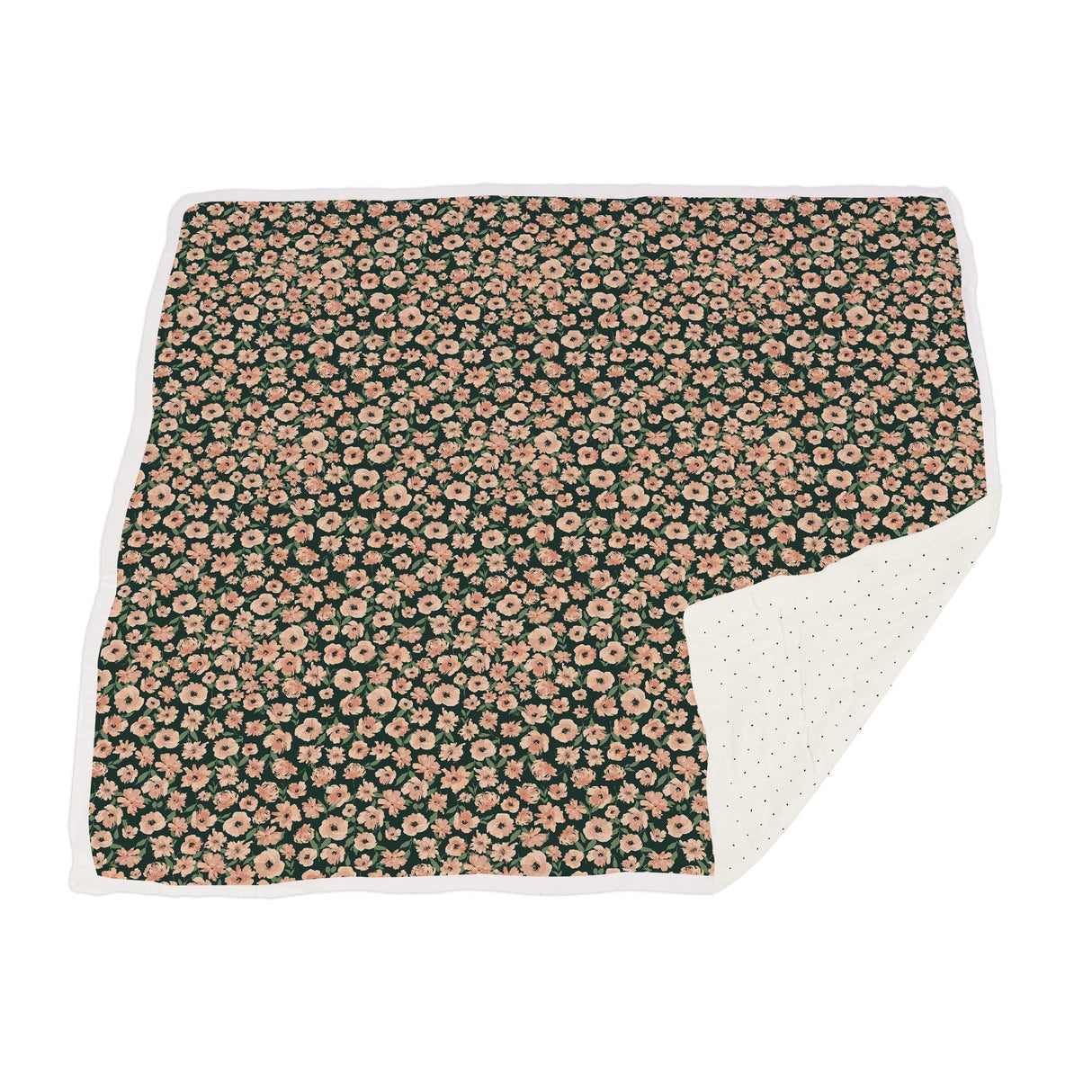Canyon Sunset Flowers and White Polka Dot Newcastle Blanket - HoneyBug