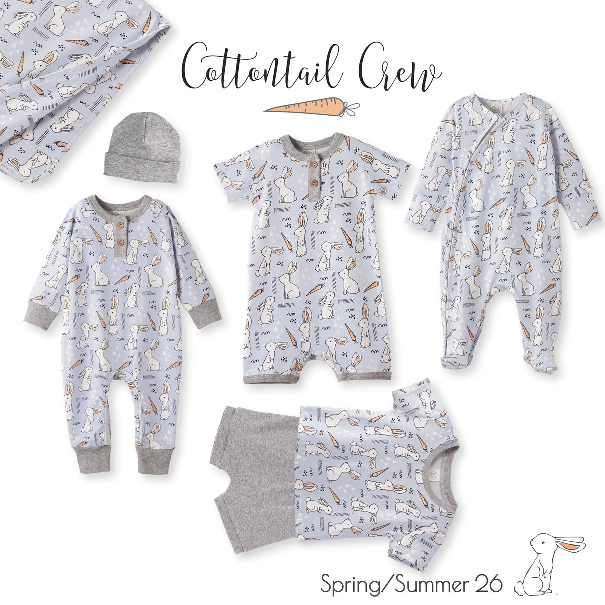 Cottontail Crew Soft Bamboo Easter Zipper Romper for Baby