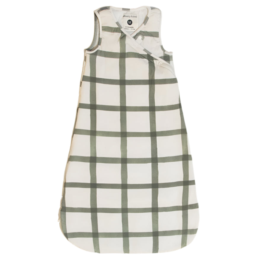 Sage Windowpane Blanket Sleeper - HoneyBug