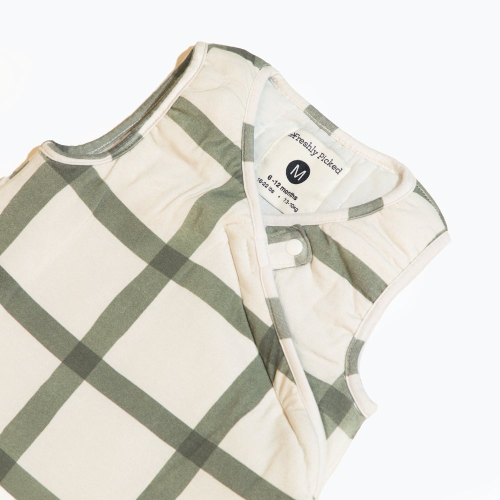 Sage Windowpane Blanket Sleeper - HoneyBug