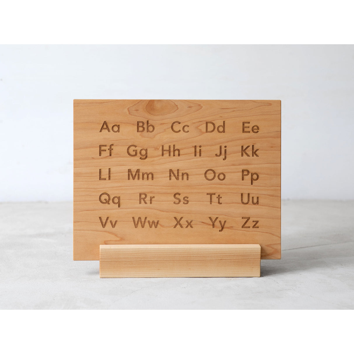 Wooden Alphabet Montessori Board and Tabletop Reference Chart • Modern Sans Serif - HoneyBug