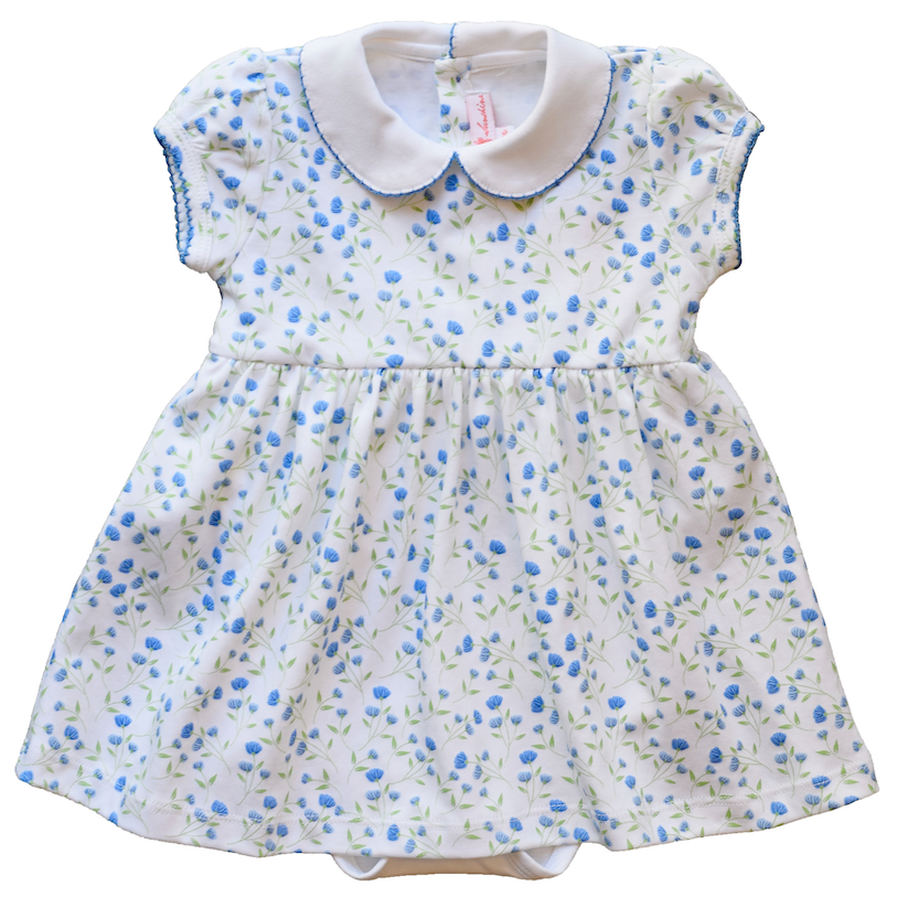 Arabella Blue Floral Dress - HoneyBug