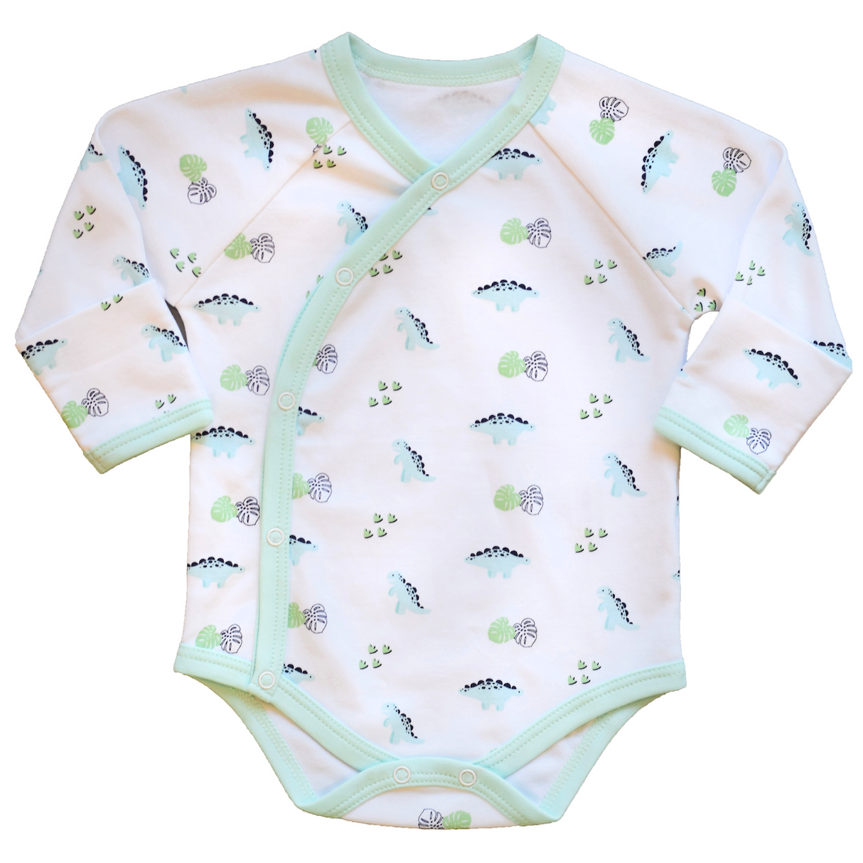 Long Sleeve Dino Print Onesie - HoneyBug
