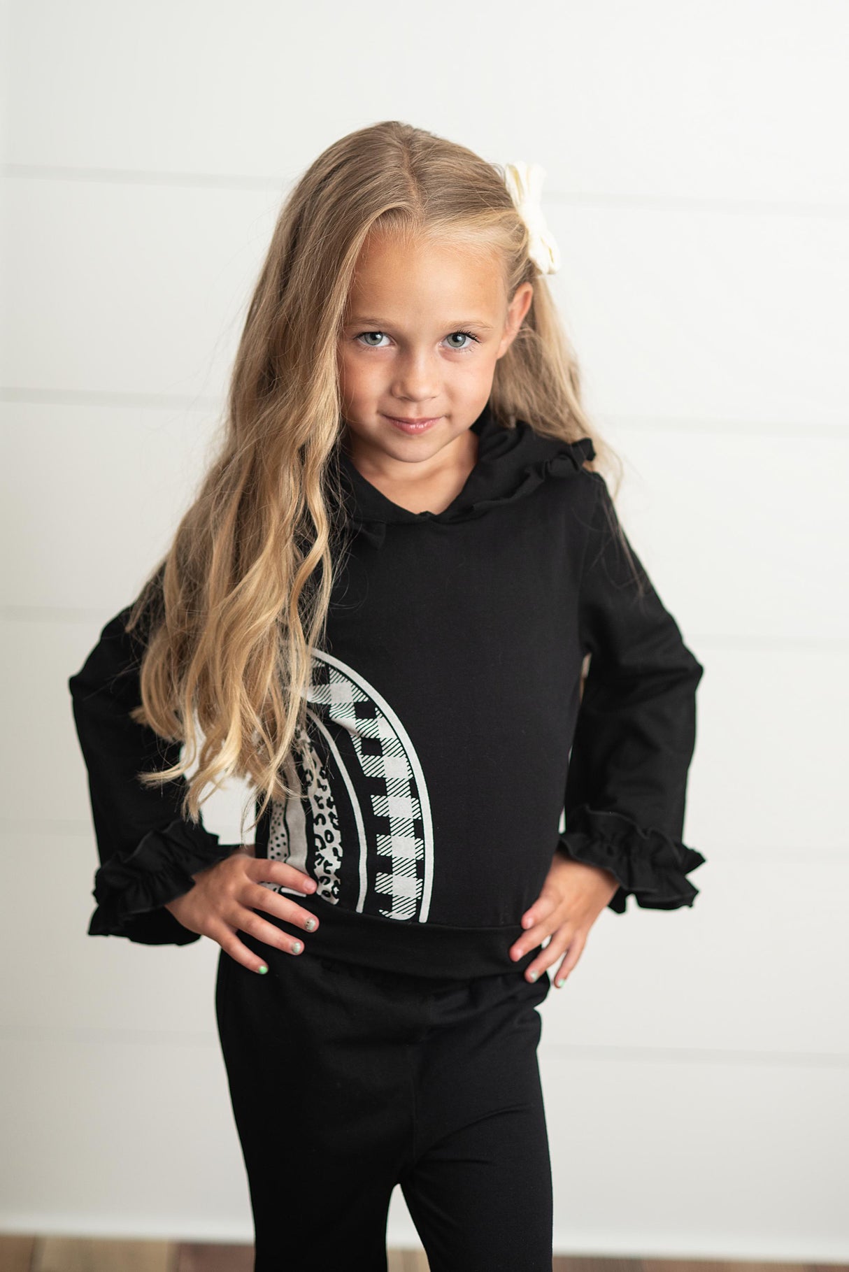 Black Rainbow Hooded Set - HoneyBug