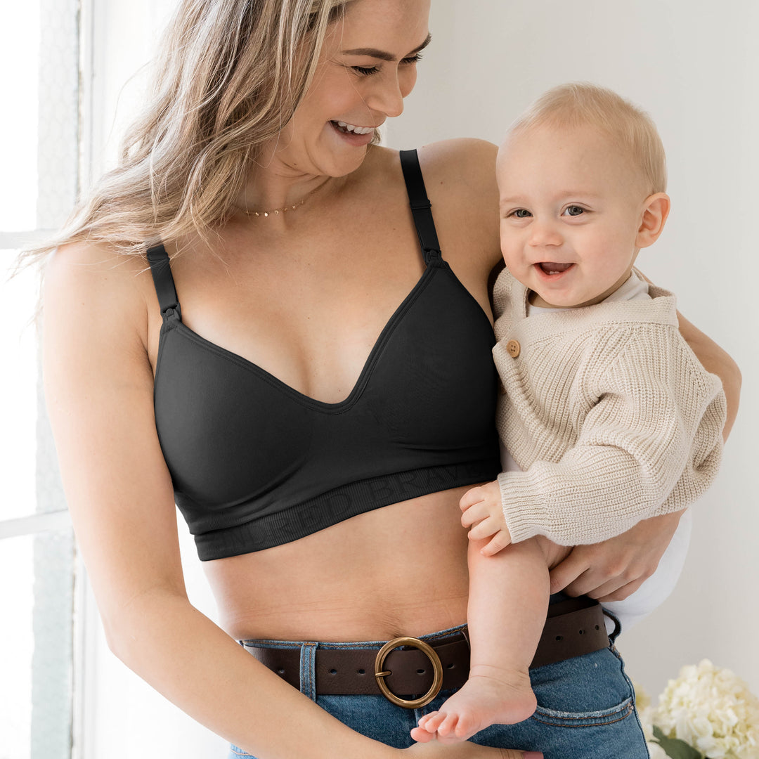Signature Sublime® Contour Hands-Free Pumping & Nursing Bra | Black - HoneyBug