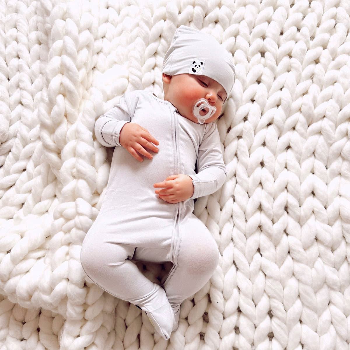 Cloud Grey Bamboo Convertible Footie - HoneyBug