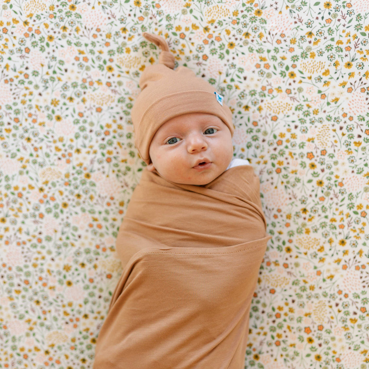 Stretch Knit Swaddle Blanket 2 Pack - Pressed Petals - HoneyBug