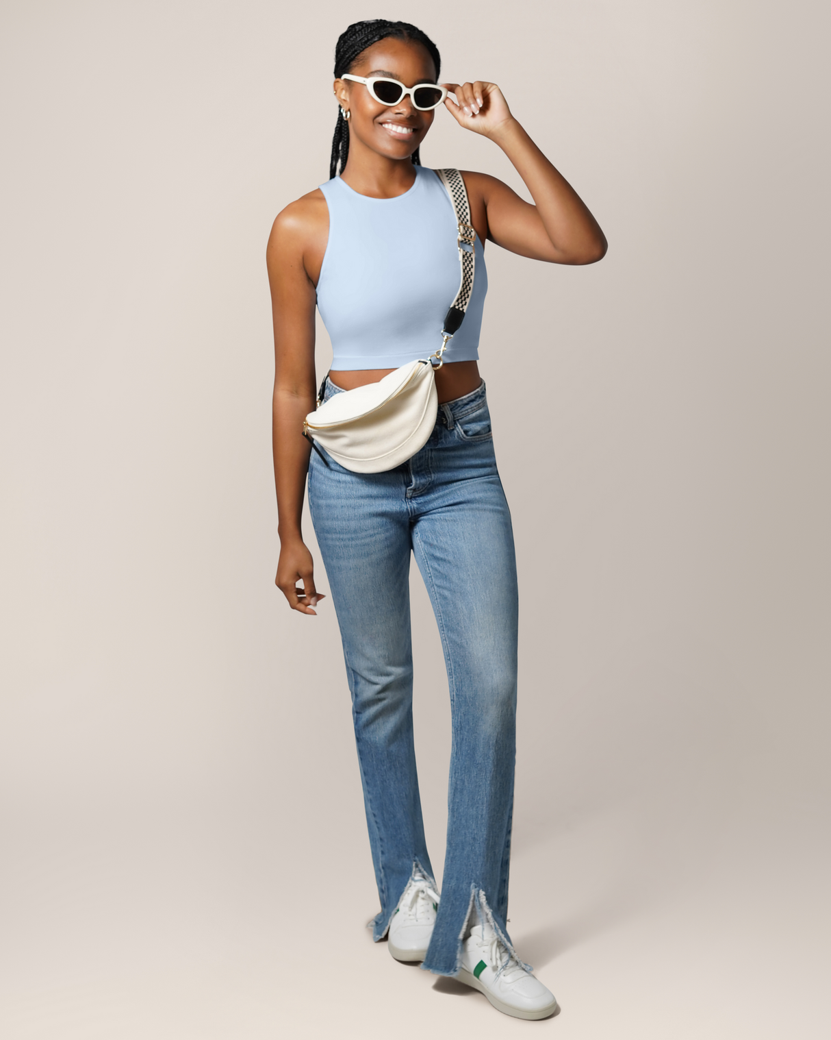 Sublime® Bamboo Hands-Free Pumping Longline Bra Top | French Blue - HoneyBug