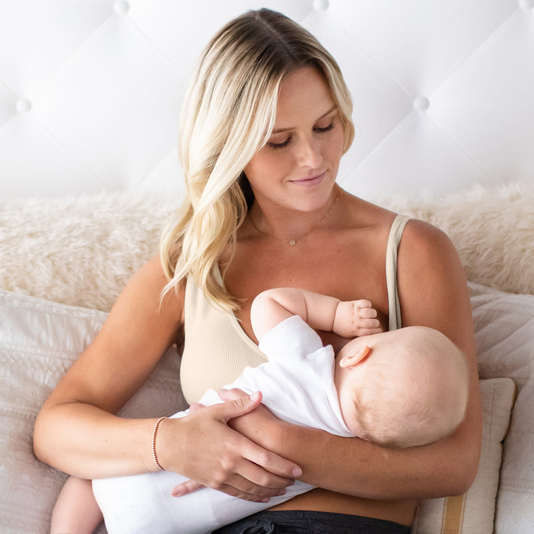 Sublime® Adjustable Crossover Nursing & Lounge Bra | Stone - HoneyBug