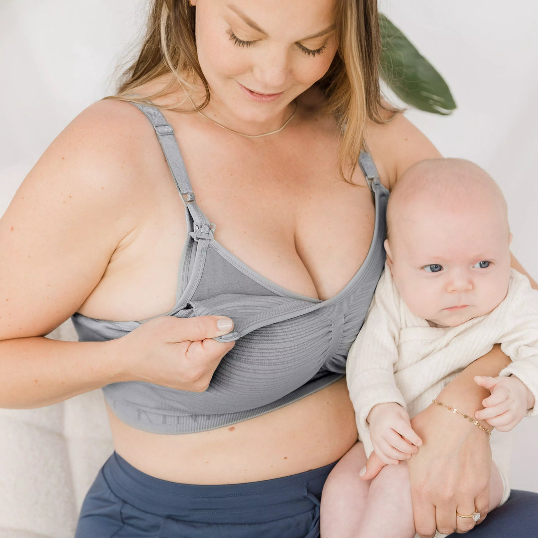 Sublime® Hands-Free Pumping & Nursing Bra | Grey - HoneyBug
