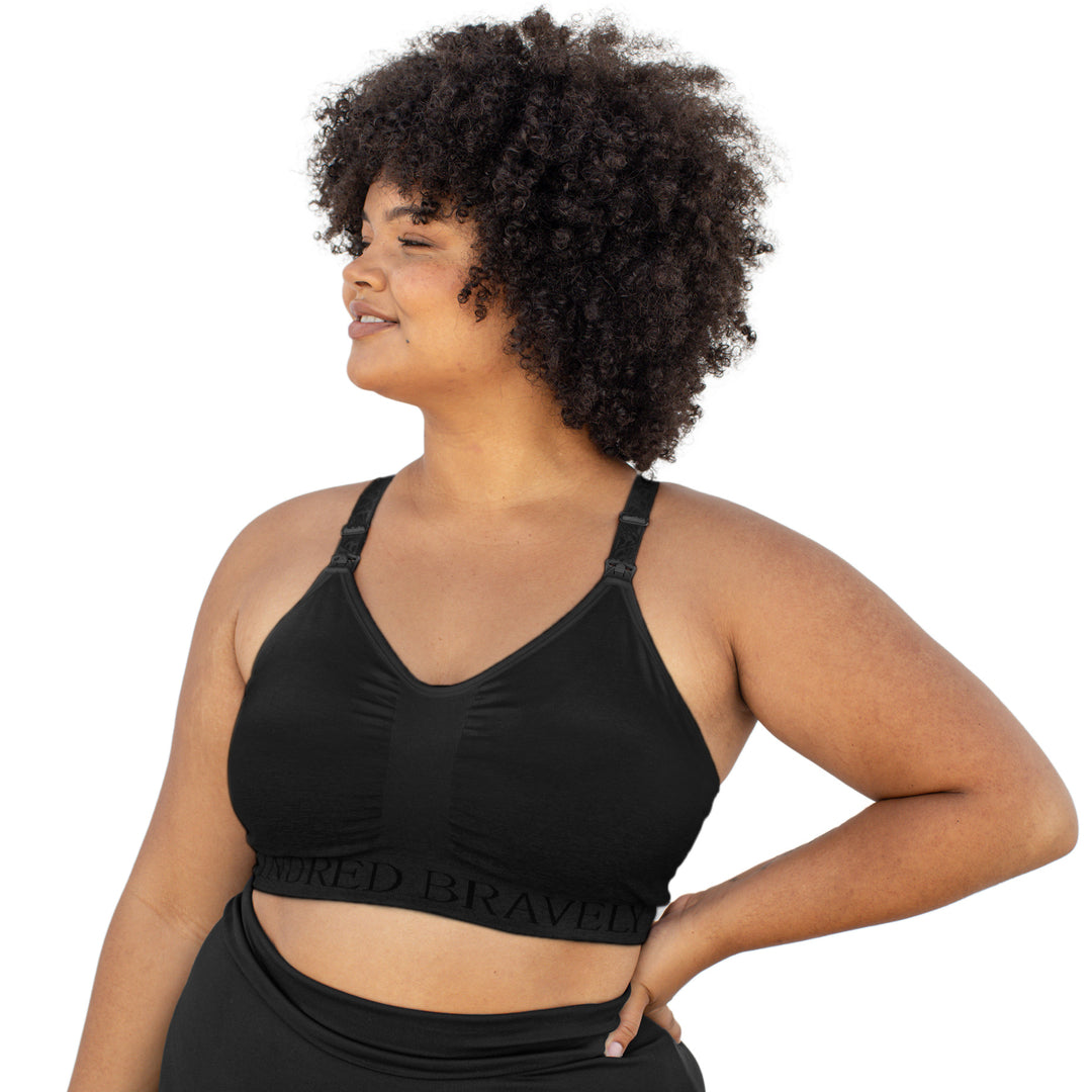 Sublime® Hands-Free Pumping & Nursing Sports Bra | Black - HoneyBug