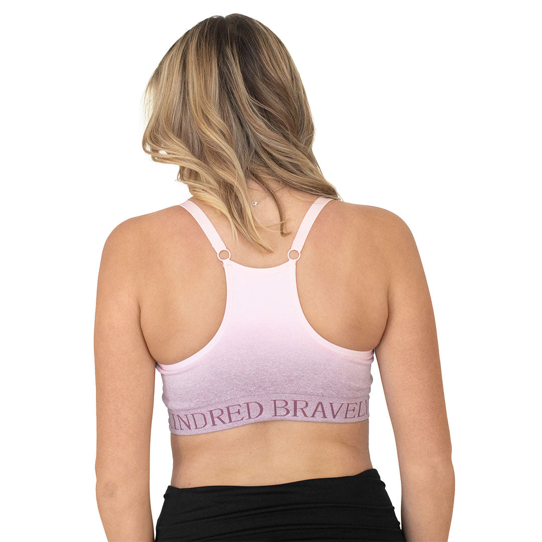 Sublime® Hands-Free Pumping & Nursing Sports Bra | Ombre Purple - HoneyBug
