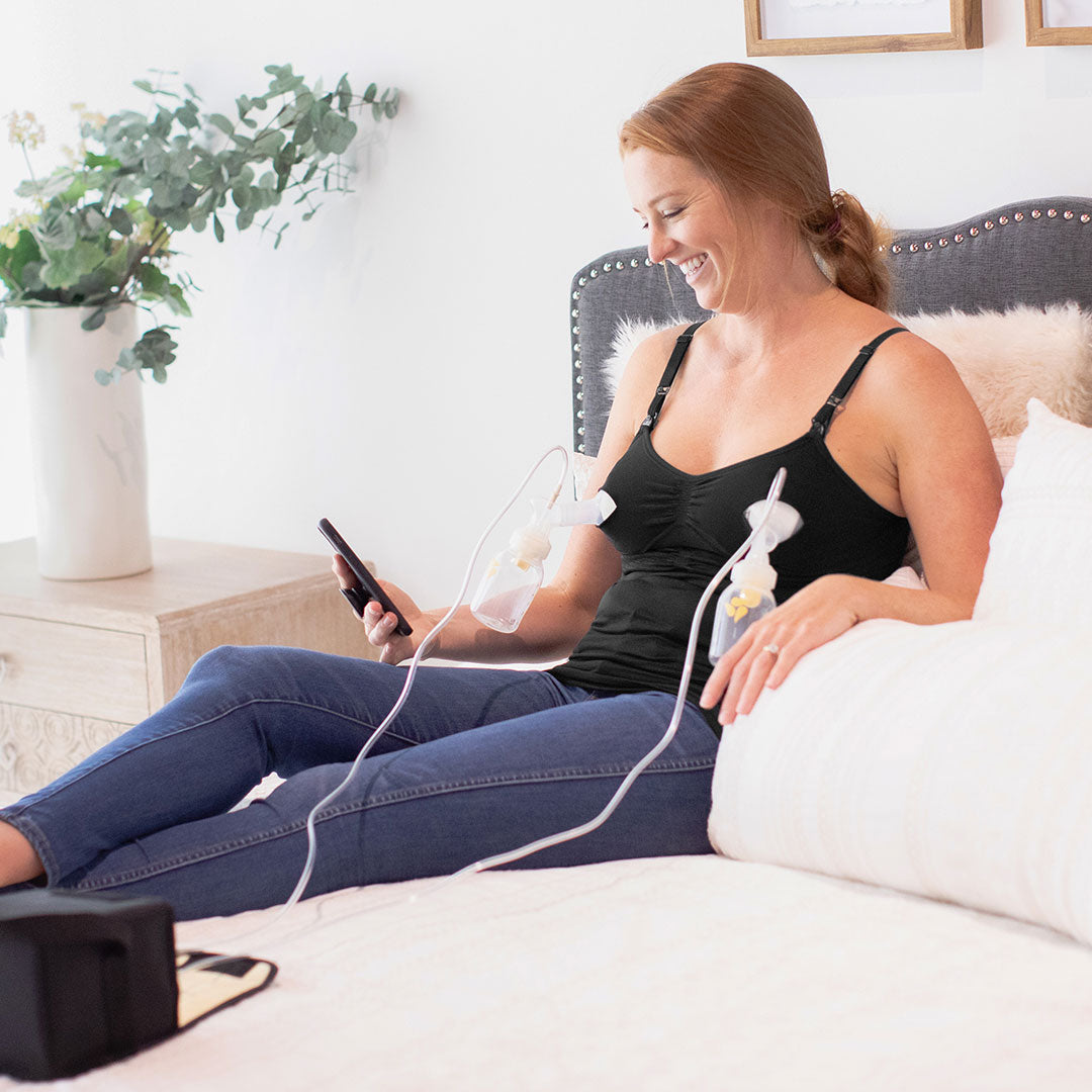 Sublime® Hands-Free Pumping & Nursing Tank | Black - HoneyBug