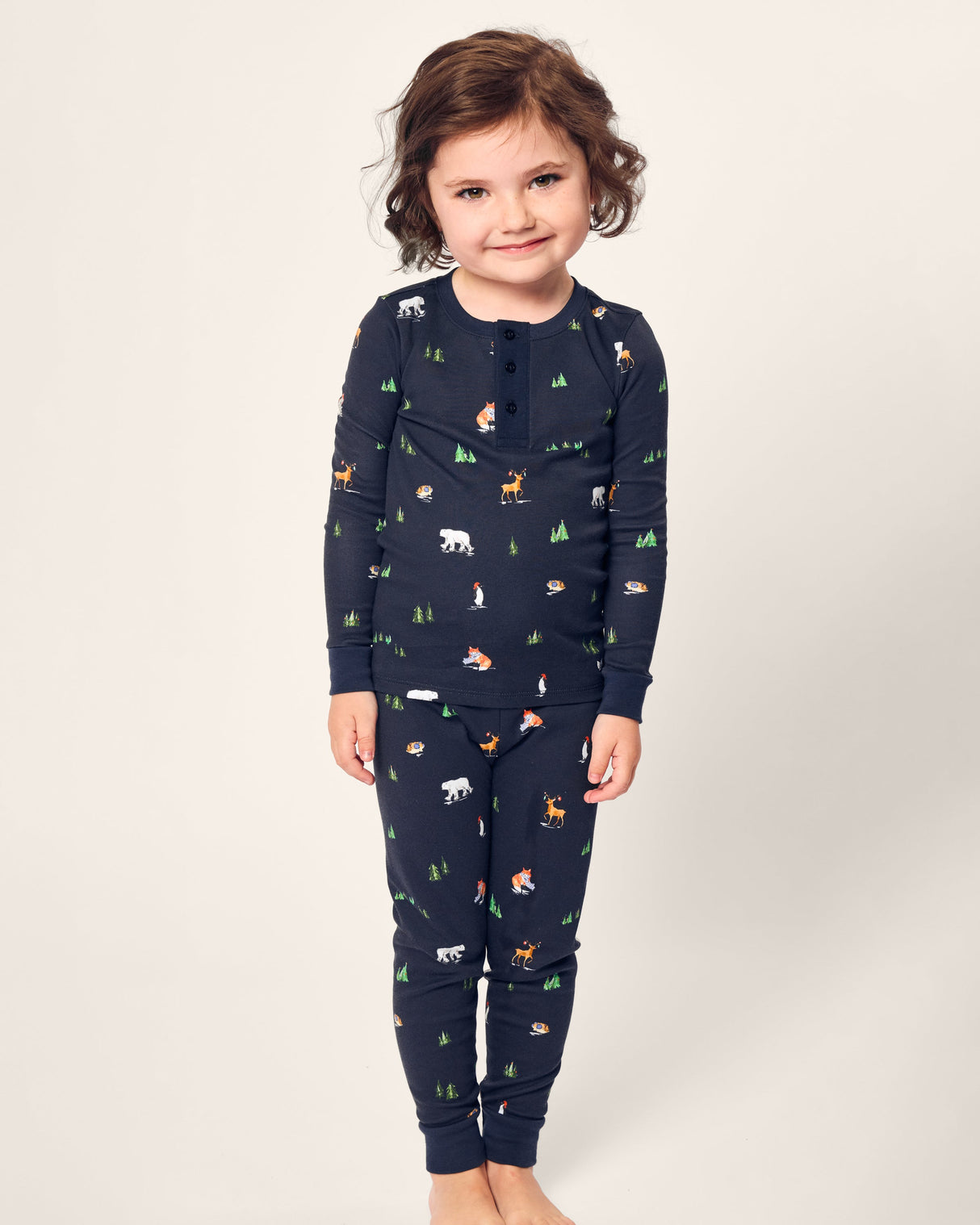 Kid's Pima Snug Fit Pajama Set in Arctic Antics - HoneyBug