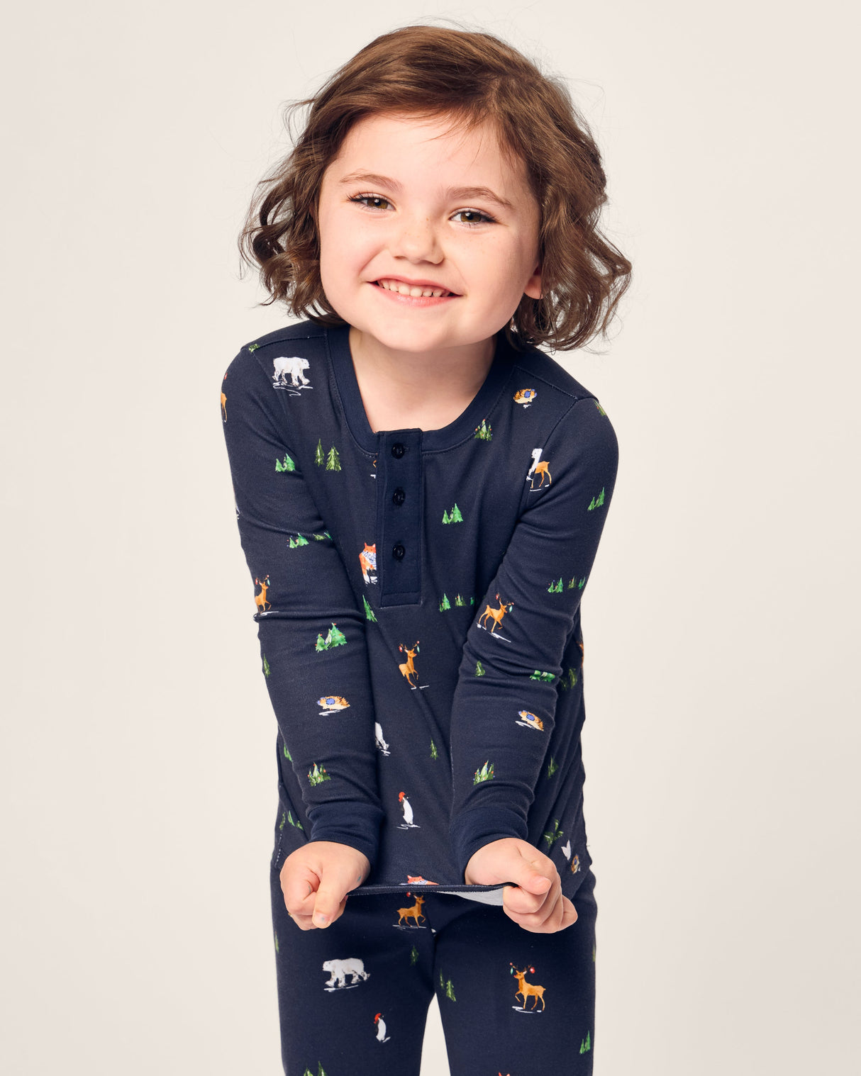 Kid's Pima Snug Fit Pajama Set in Arctic Antics - HoneyBug
