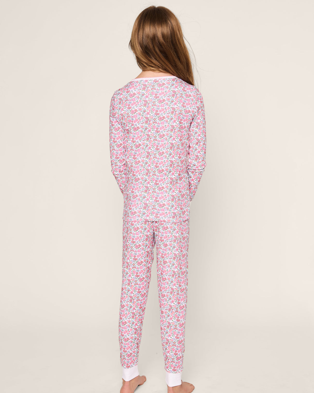 Kid's Pima Snug Fit Pajama Set in Fleurs de Rose - HoneyBug