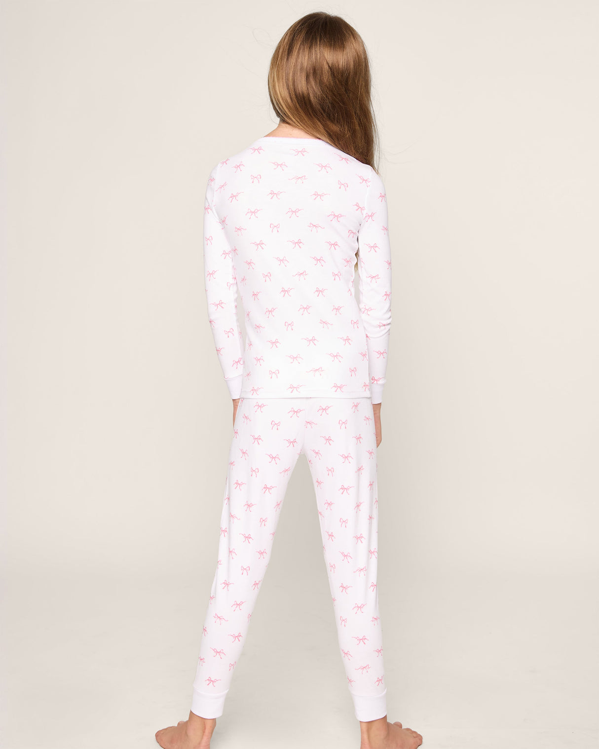 Kid's Pima Snug Fit Pajama Set in Blushing Bows