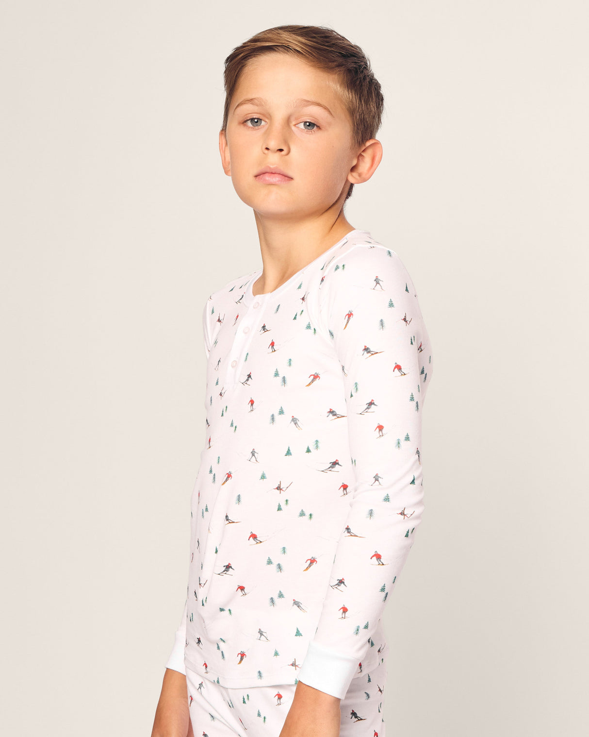 Kid's Pima Snug Fit Pajama Set in Aprรจs Ski - HoneyBug