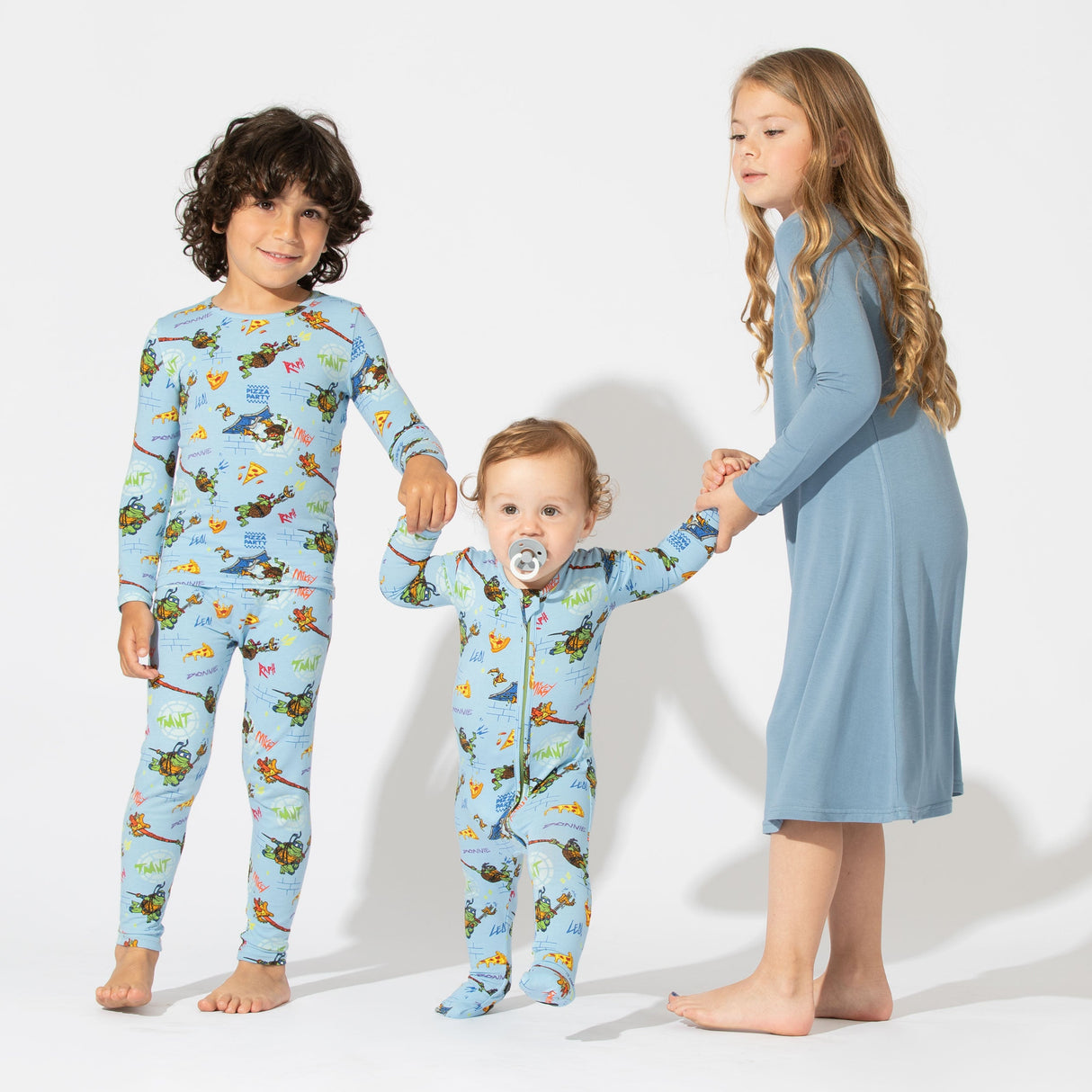 Oasis Teal Bamboo Girls' Long Sleeve Dress - HoneyBug