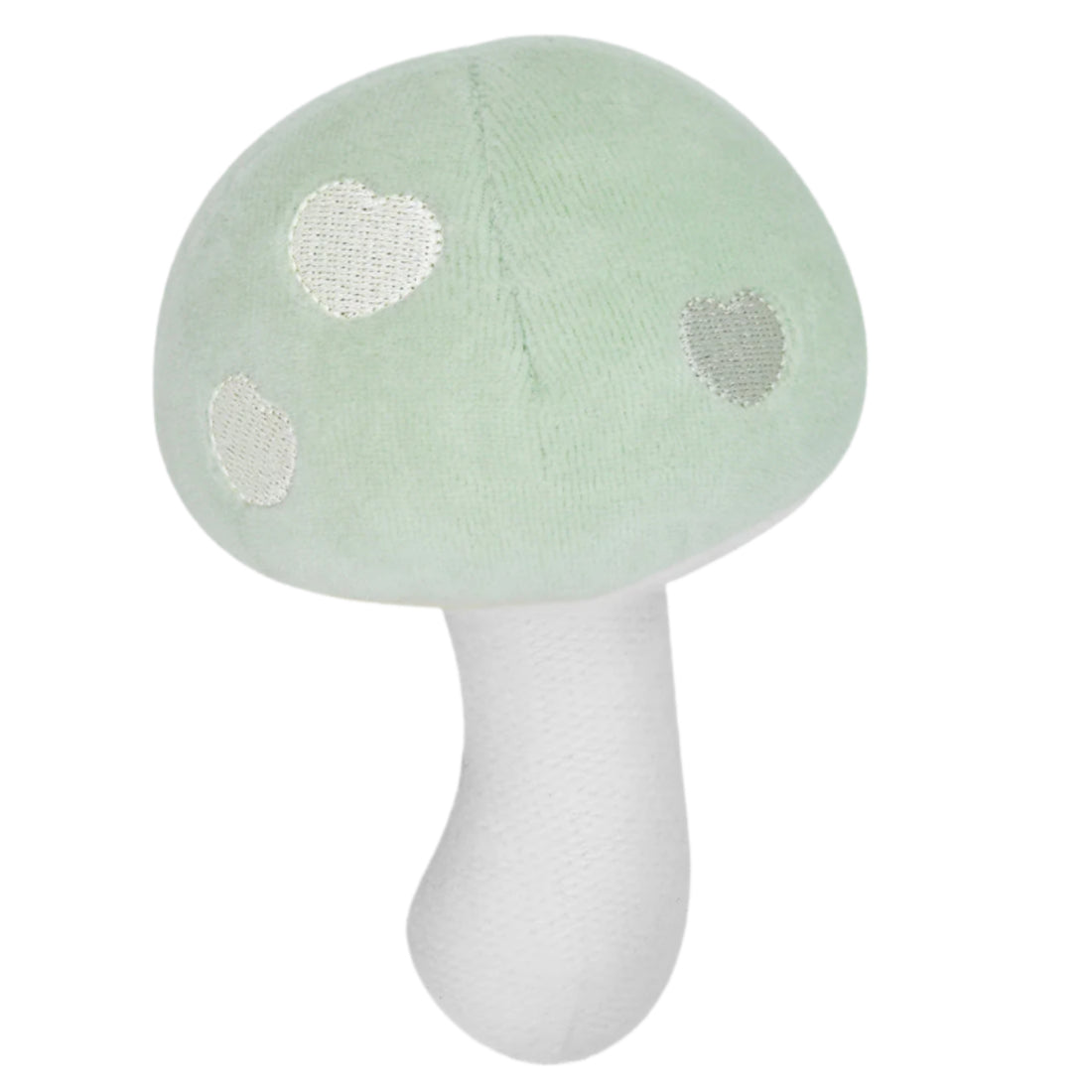Mushroom Rattle - Mint Velour - HoneyBug