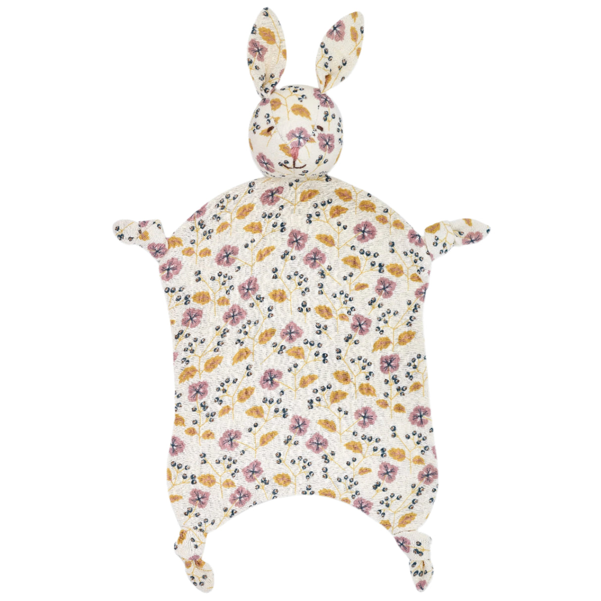 Muslin Bunny Lovey - Pink Flower - HoneyBug