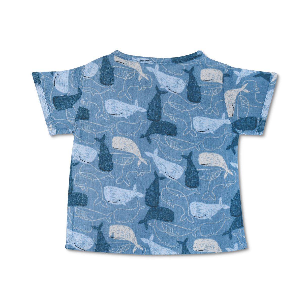 Muslin Short Sleeve Shirt - Whale Tales - HoneyBug