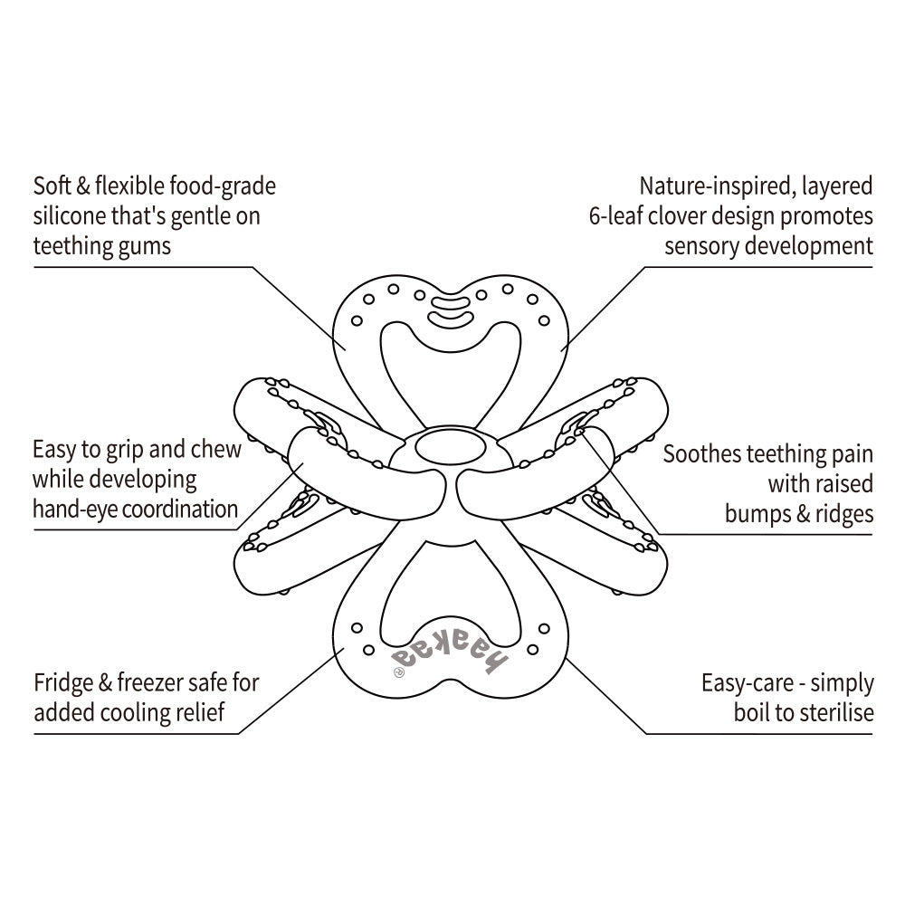 Haakaa Silicone Clover Teether 1 PK - HoneyBug
