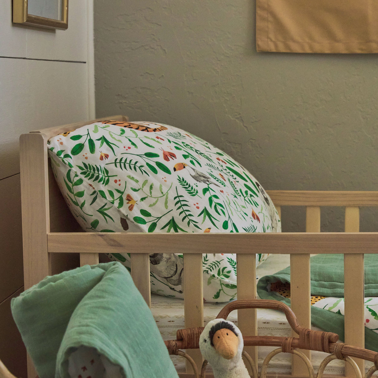 Cotton Muslin Toddler Bedding 3 Piece Set - Mighty Jungle - HoneyBug