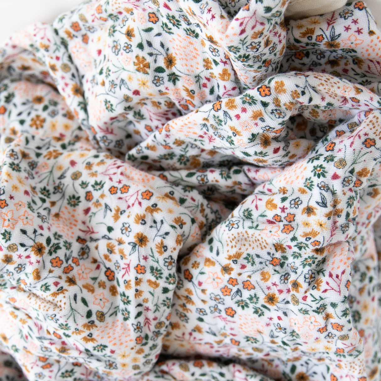 Cotton Muslin Quilted Throw - Pressed Petals - HoneyBug