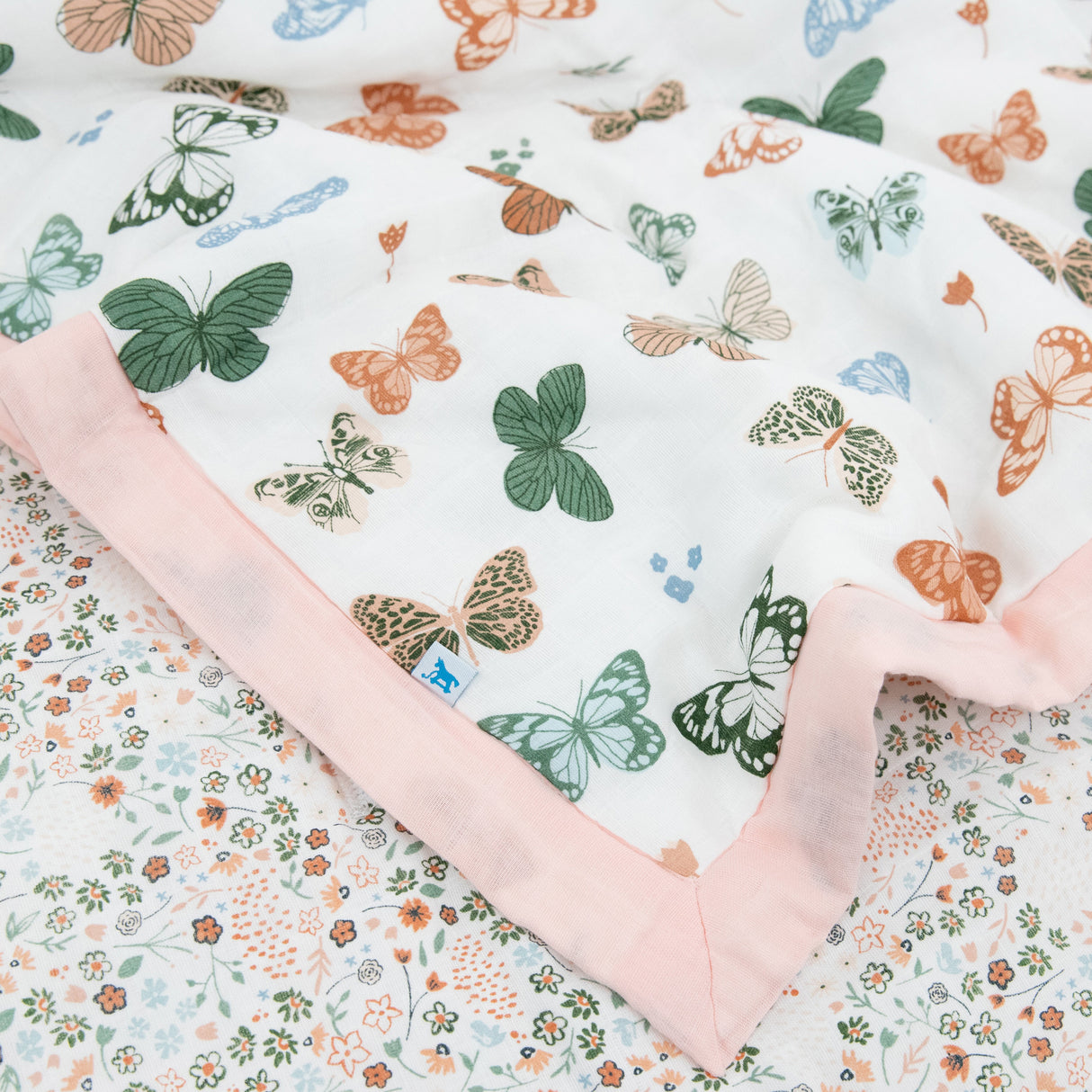 Cotton Muslin Toddler Comforter - Butterflies - HoneyBug