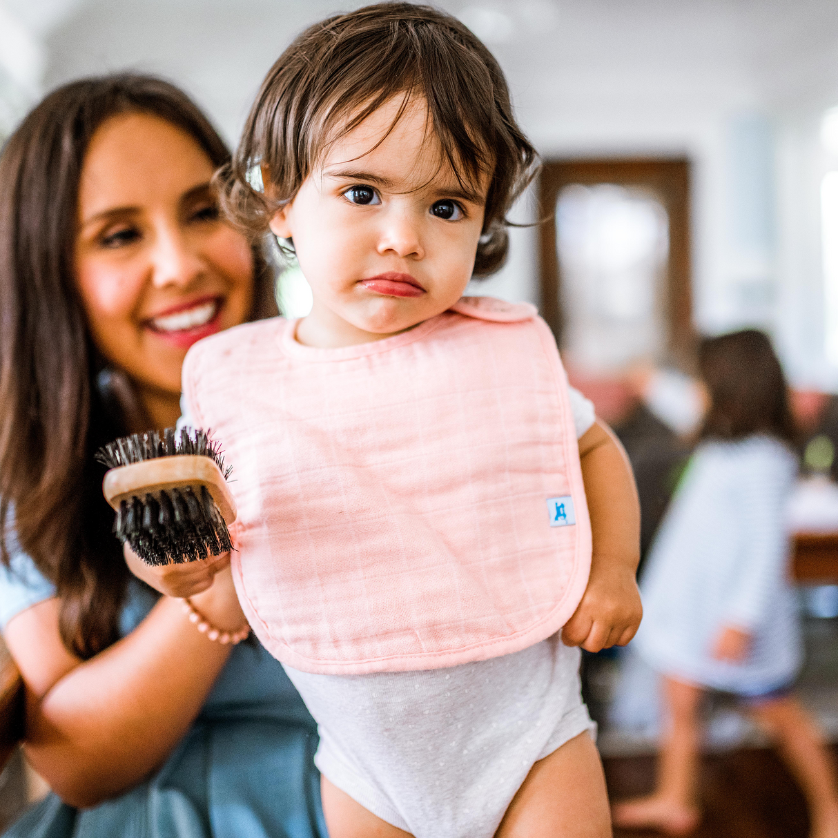 Cotton Muslin Classic Bib 3 Pack - Watercolor Roses - HoneyBug