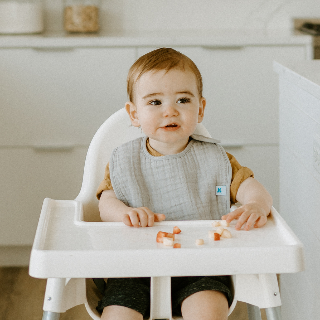 Cotton Muslin Classic Bib 3 Pack - Tropical Leaf - HoneyBug