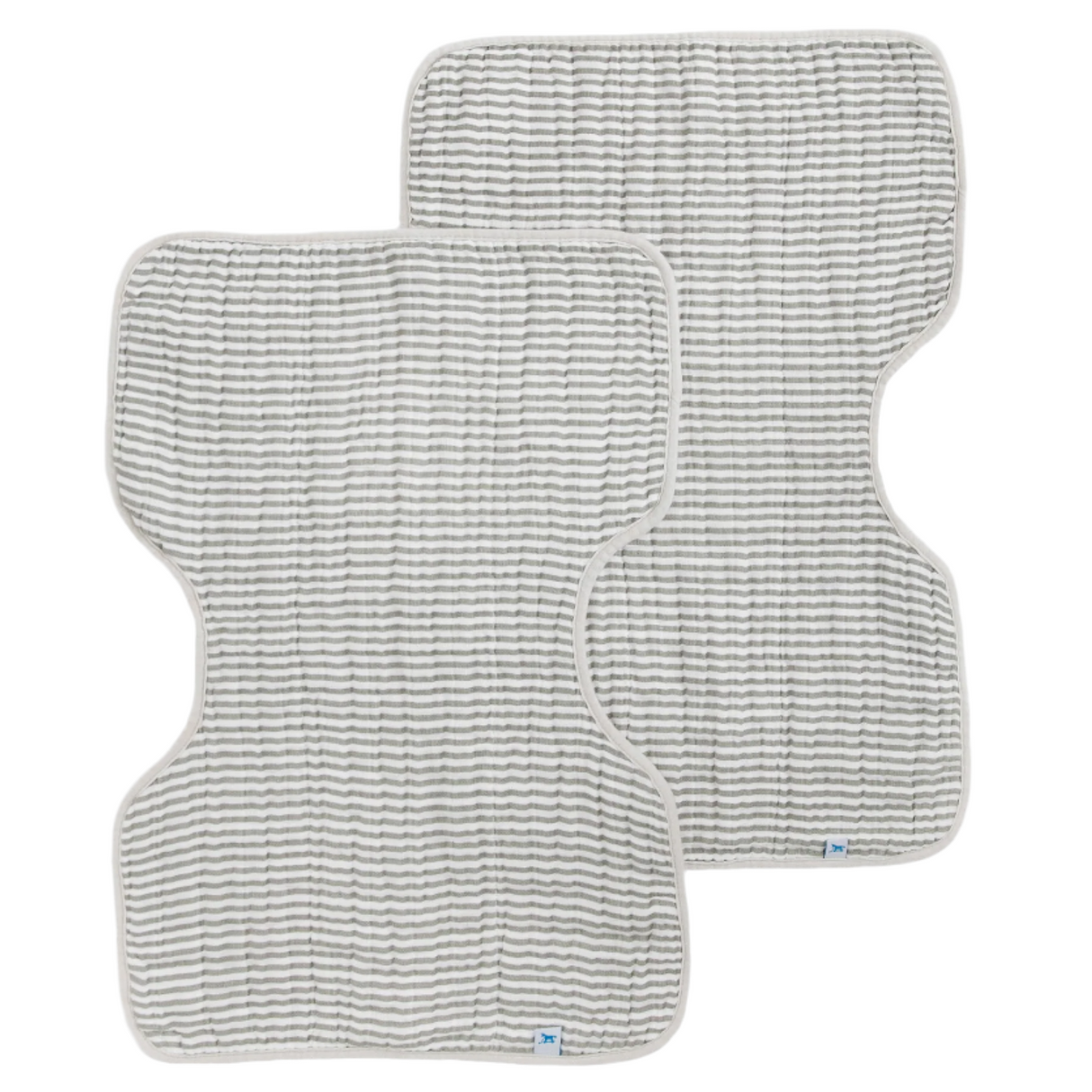 Cotton Muslin Burp Cloth 2 Pack - Grey Stripe - HoneyBug