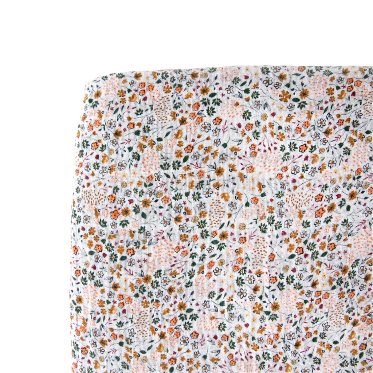 Cotton Muslin Crib Sheet - Pressed Petals - HoneyBug