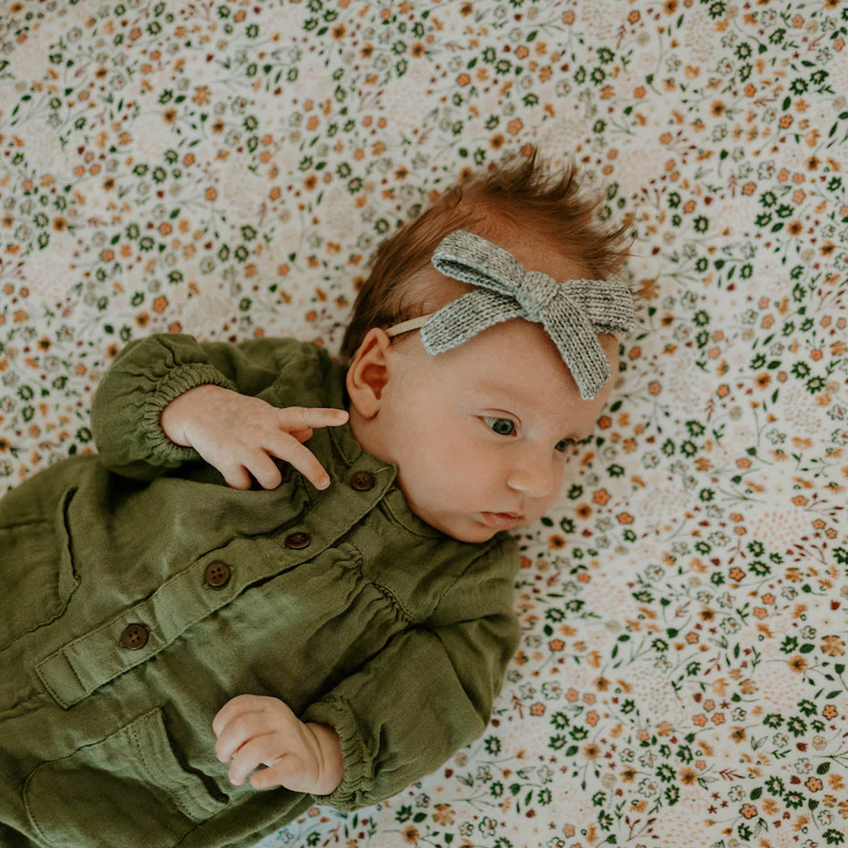 Cotton Muslin Crib Sheet - Pressed Petals - HoneyBug