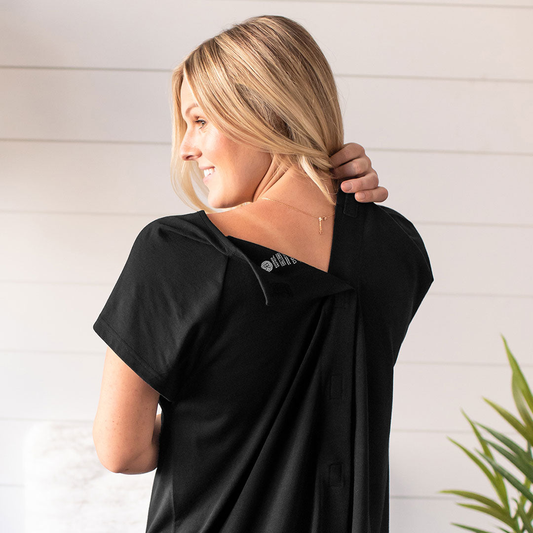 Universal Labor & Delivery Gown | Black - HoneyBug