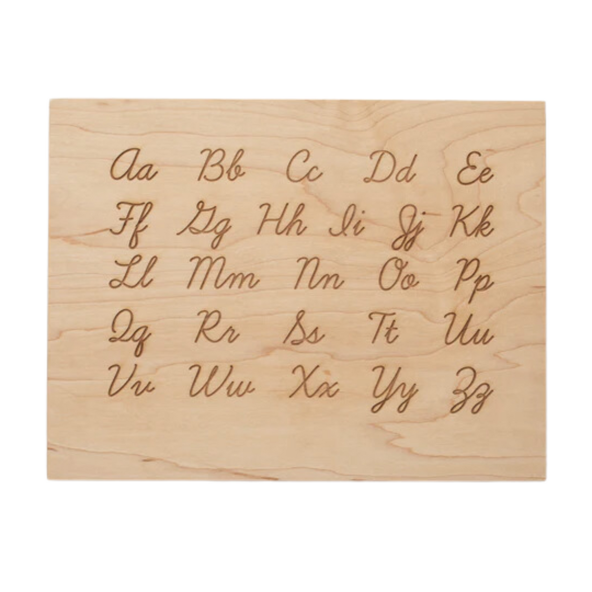 Wooden Alphabet Montessori Board and Tabletop Reference Chart โขย Classic Script Cursive - HoneyBug