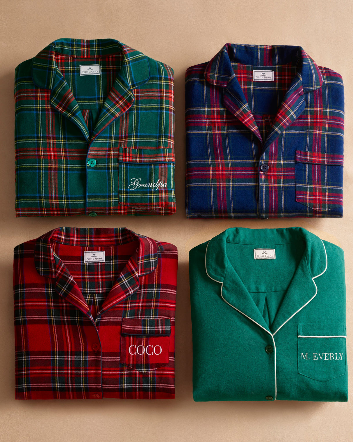 Kid's Brushed Twill Pajama Set in Windsor Tartan - HoneyBug