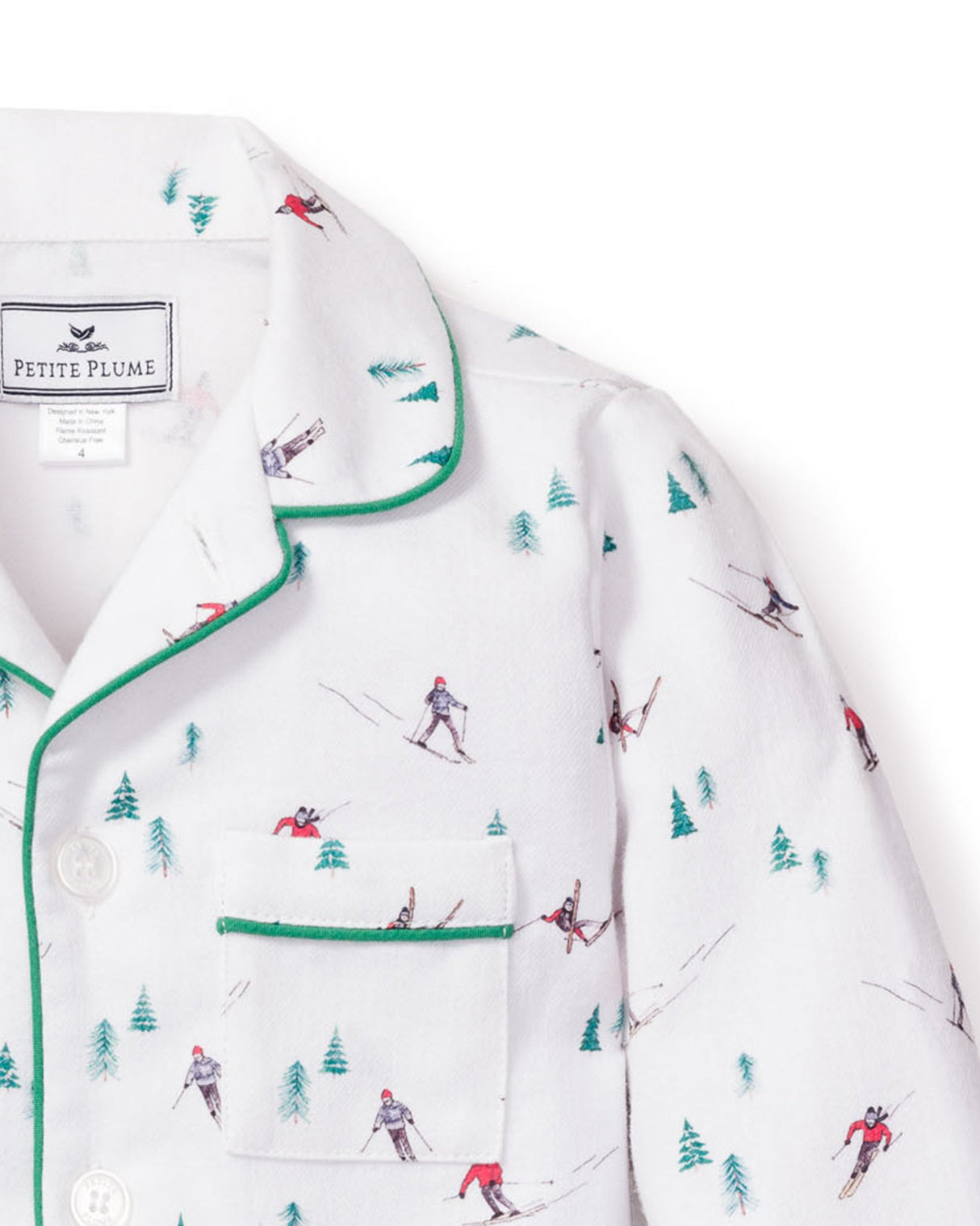 Kid's Flannel Pajama Set in Après Ski - HoneyBug