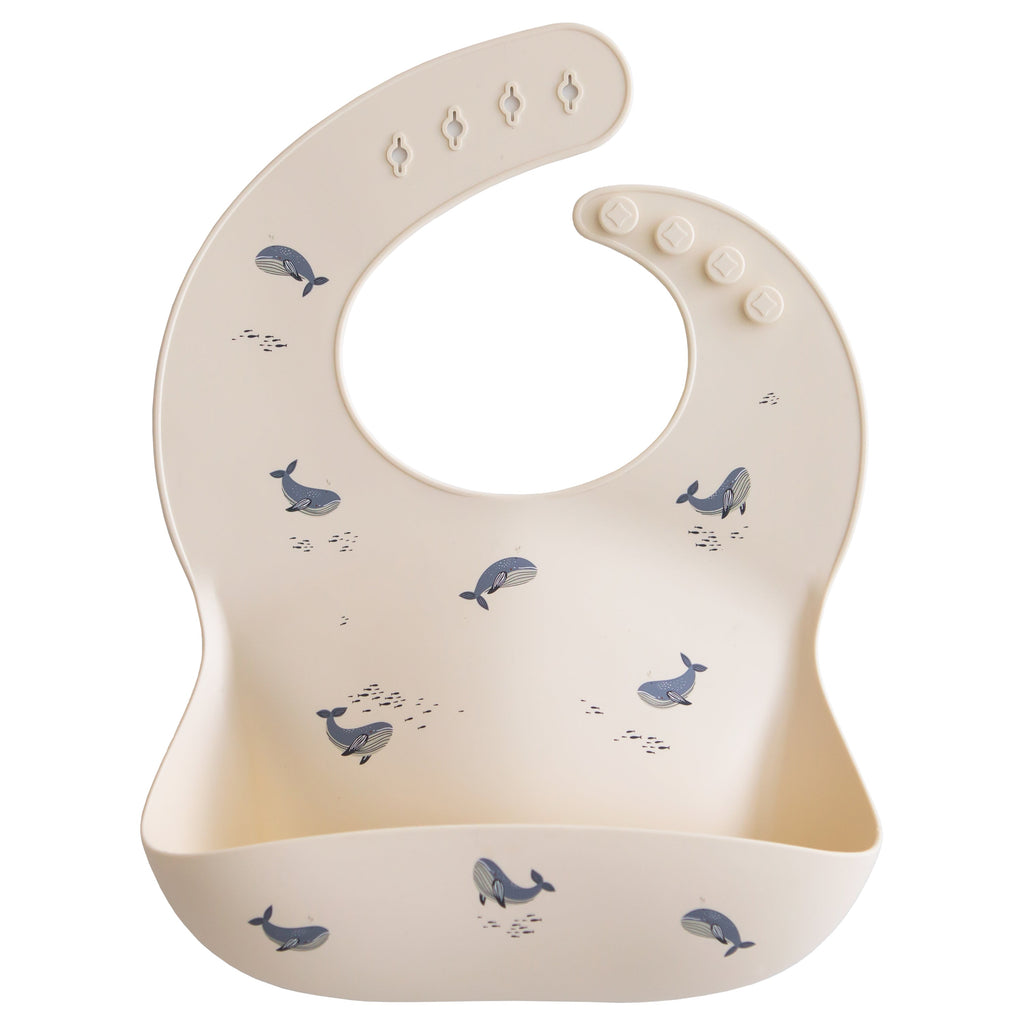 Silicone Baby Bib - Whales - HoneyBug
