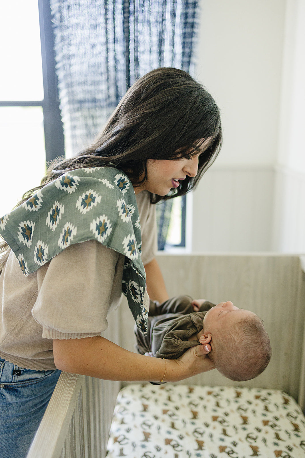 Southwest Aztec Muslin Burp Cloth - HoneyBug