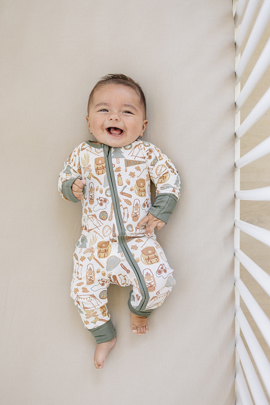 Camping Trip Ribbed Bamboo Zipper - HoneyBug