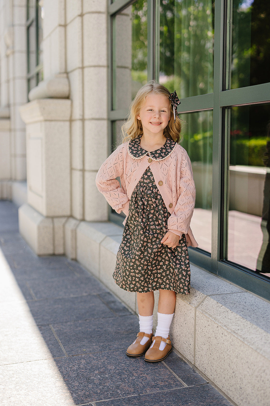 Pink Pointelle Button Down Cardigan - HoneyBug
