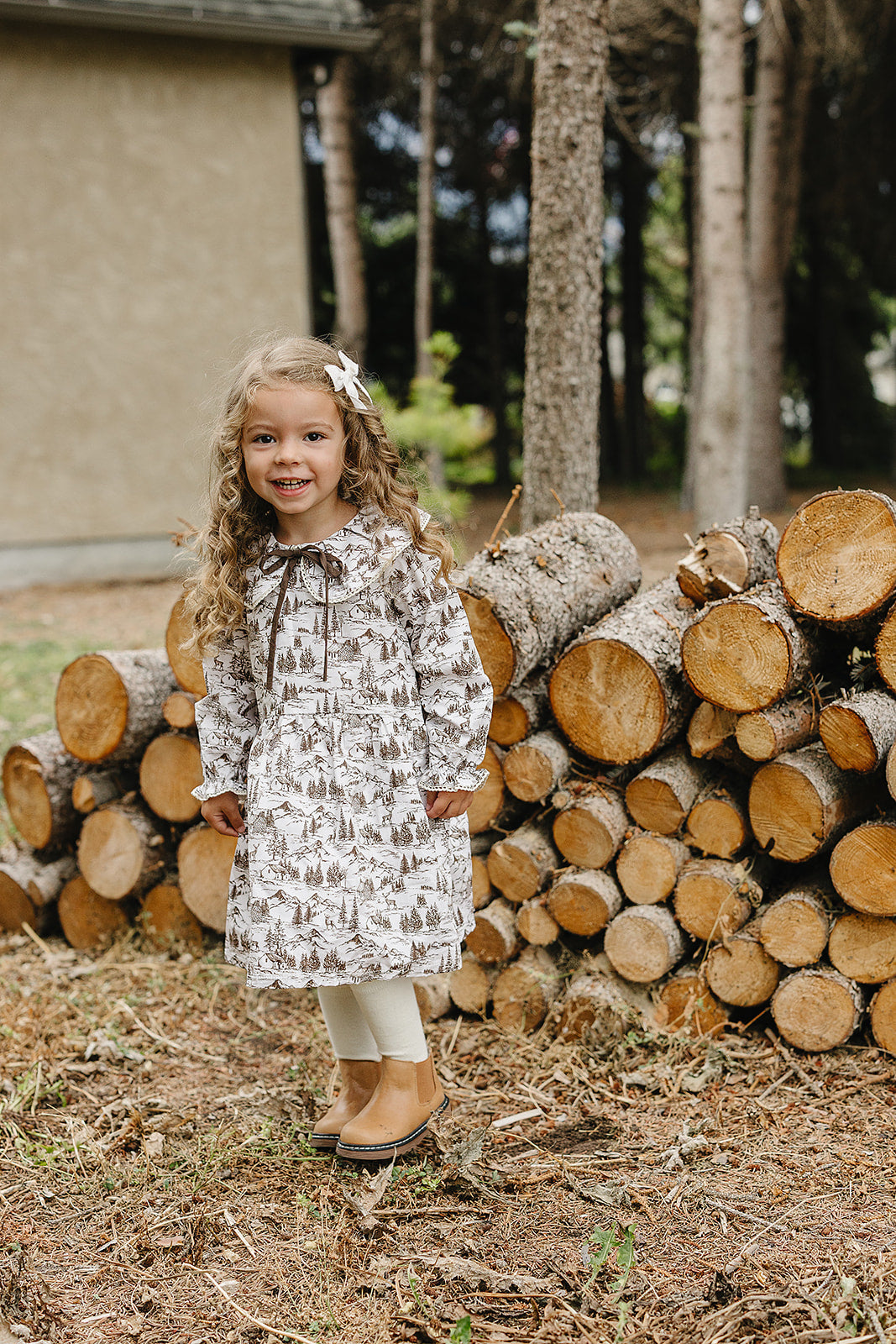 Brown Toile Dress - HoneyBug