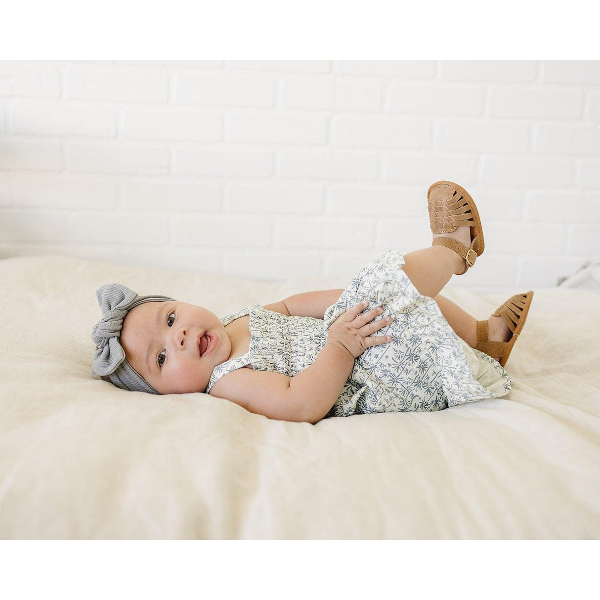 Palm Tree Linen Dress - HoneyBug